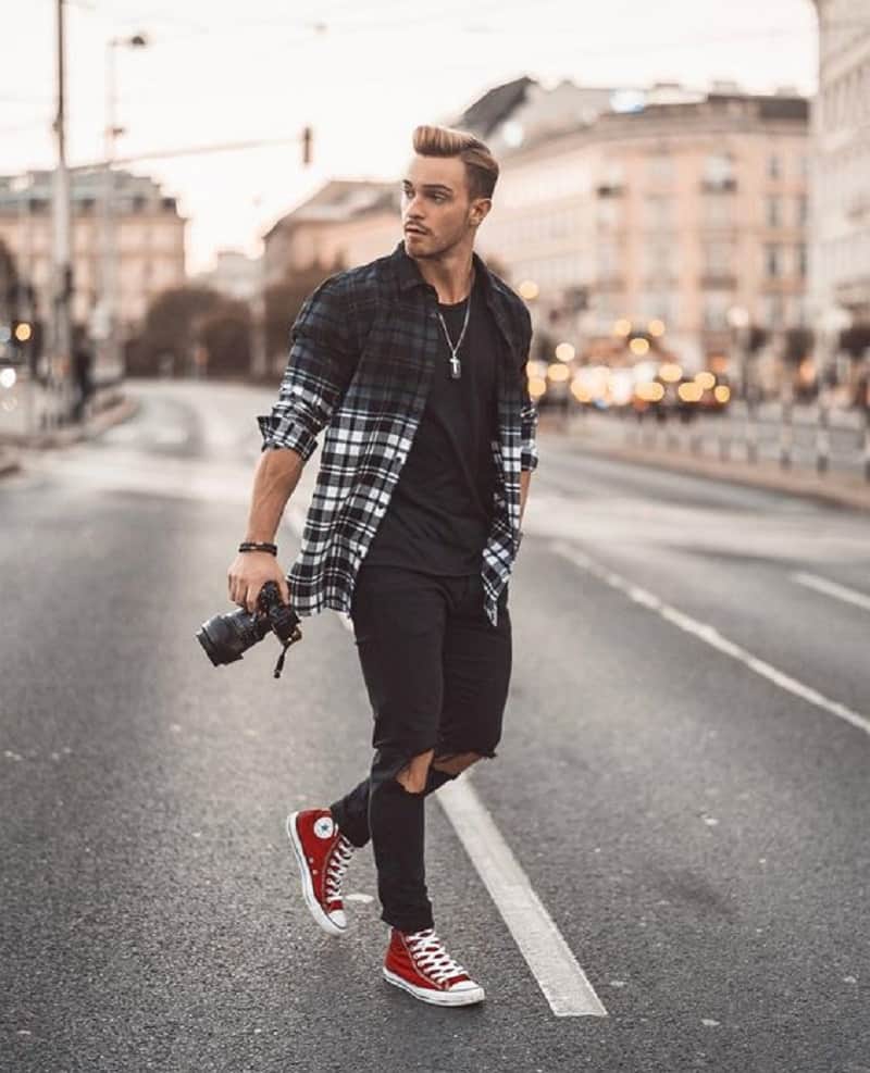 Một Số Cách Phối Áo Thun Với Áo Sơ Mi Khoác Ngoài Cho Nam
