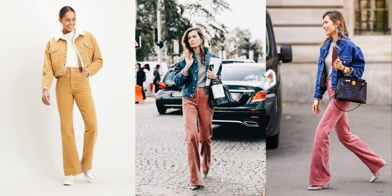 Phối đồ với quần nhung cực xinh Fashionista CHẤT