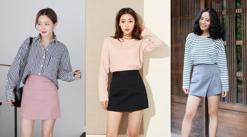 quần váy dài tay Quần giả váy phối với áo gì đẹp và thời trang nhất