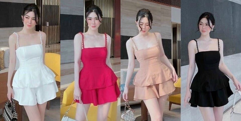 Quần culottes giả với áo hai dây Quần giả váy phối với áo gì đẹp và thời trang nhất