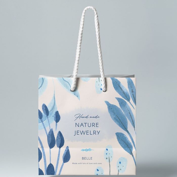 Túi giấy mờ màu xanh và trắng