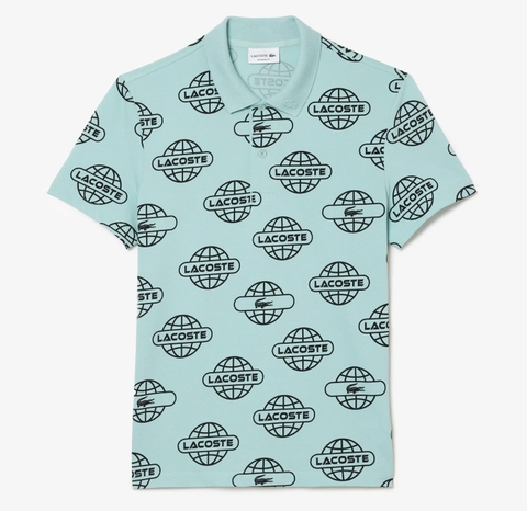 Áo Polo Lacoste Nam Logo Địa Cầu Dáng Regular PH1175-00-KI4 Màu Xanh Mint