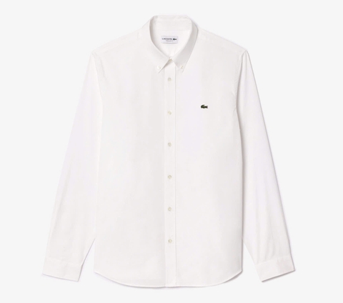 Áo Sơ Mi Lacoste Nam Dài Tay Pinpoint Dáng Regular CH2933-00-001 Màu Trắng