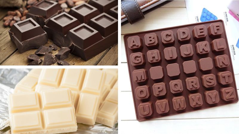 Nguyên liệu làm sôcôla ngày lễ tình nhân Nguyên liệu làm socola Valentine chữ cái